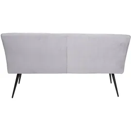 Mendler Sitzbank HWC-K16, Esszimmerbank Bank Polsterbank Garderobenbank, Rückenlehne Samt Metall ~ 160cm hellgrau