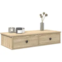 vidaXL Wandregal mit Schubladen 80 x 34 x 17 cm Braun