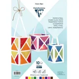Clairefontaine 354580C - Packung mit 10 Bogen Transparentpapier, 40g, 20x30cm, ideal für Bastelaktivitäten und Laternen, sortiert, 1 Pack
