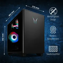 Erazer Bandit P20 Gaming Desktop PC (Intel Core i5-11400F, 16GB DDR5 RAM, NVIDIA GeForce RTX 4060 8GB GDDR6, 1TB PCIe SSD, Win 11 Home)