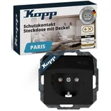 Kopp Einbausteckdose Paris Schwarz 1 St.