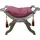 Casa Padrino Sitzhocker Kreuzhocker Samt 52 x 48 x 76 cm Rosa/Silber