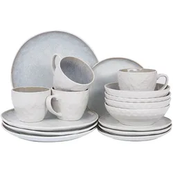 16-teiliges Tafelservice SESAME Steinzeug Hellgrau