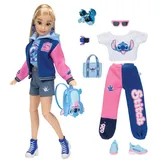 disney ily 4ever Stitch Modepuppe mit Collegejacke und Zubehör, 29 cm, 13 Bewegungspunkte