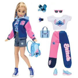 disney ily 4ever Stitch Modepuppe mit Collegejacke und Zubehör, 29 cm, 13 Bewegungspunkte