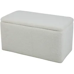 SVITA LEAF Sitzbank Hocker mit Stauraum Aufbewahrungsbox mit Deckel Weiß