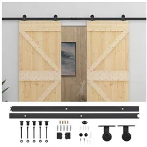 vidaXL Schiebetür 2 Pcs rechts 0 x 0 cm Braun/Schwarz