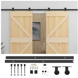 vidaXL Schiebetür 2 Pcs rechts 0 x 0 cm Braun/Schwarz