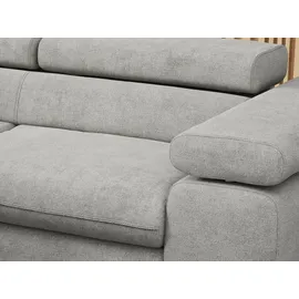 MKS Meble Ecksofa L-förmig mit Schlaffunktion und Bettkasten 3-Sitzer Grau