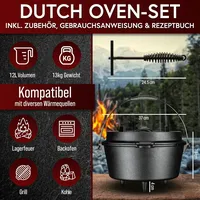 Gusskönig Dutch Oven 12 l mit Füßen