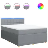 vidaXL Boxspringbett 140 x 200 cm Hellgrau
