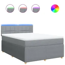 vidaXL Boxspringbett 140 x 200 cm Hellgrau