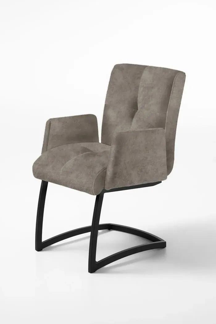 Exxpo by Gala Freischwinger Affogato Lederoptik Grau Elephant