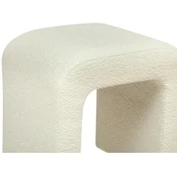 Atmosphera - Sevi weißer Frottee-Hocker 41x35cm