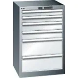 Schubladenschrank 27x27E B564xT572xH850mm NCS 6502-S/RAL7035 6 Schubladen 75kg - Artikel: 7830306163