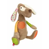 Sigikid 42845 Stofftier Hund Patchwork Sweety Kuscheltier zum Spielen & Schmusen aus weichem Materialmix für Babys und Kinder, Jungen und Mädchen... - Beige