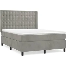 vidaXL Boxspringbett 140 x 200 cm Hellgrau