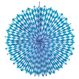 Papstar Dekofächer Ø 75 cm Bayrisch Blau