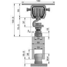 Helm Erweiterungsset Schiebetorgarnitur SP400D001 verzinkt,blau L.2000mm