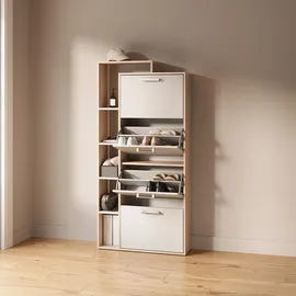 livinity® Ortello 80 x 166,1 x 24,2 cm mit 4 Fächern / weiß