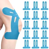 15 Stück PreCut Kinesiotapes Knie, Kinesiologie Tape, Wasserfestes & Elastisches Knietapes Vorgeschnitten Knie, Knie Tape Vorgeschnitten für Knieschmerzen (Blau-15 Stück)