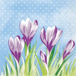 Mank Serviette Tissue Fine, 40 x 40 cm, 100 Stück - Blumen Krokusse