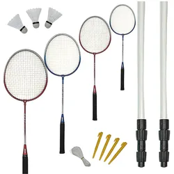 Best Sporting Federball Set Erwachsene und Kinder I Badminton Set bestehend aus Netz, 4 Schlägern, 3 Badmintonbällen und Tasche I Federball Set Kinder I Badminton Netz und Schläger für den Garten