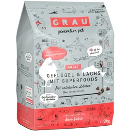 Grau Trockenfutter Geflügel & Lachs mit Superfoods 2 x 2 kg