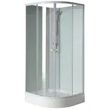 a&n&a aQualine Aqualine Komplettdusche mit Schiebetür 90 x 204 cm Weiß/Klarglas Aqualine-YB93-SET