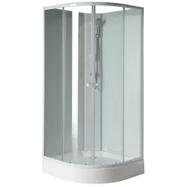 a&n&a aQualine Aqualine Komplettdusche mit Schiebetür 90 x 204 cm Weiß/Klarglas Aqualine-YB93-SET