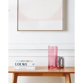 Beliani Blumenvase Glas rosa
