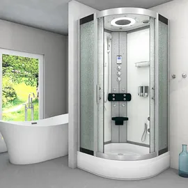 AcquaVapore D58-50M1-EC Komplettdusche mit 2K Scheiben Versiegelung 90 x 90 cm Weiß
