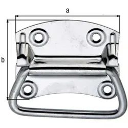 GAH Alberts Kistengriff für Koffer L92mm, B80mm, S1, 2mm Edelstahl