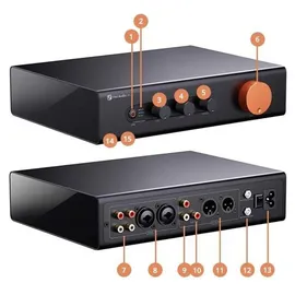 Fosi Audio ZP3 2.0 Kanal Vorverstärker (Verstärker), Stereoverstärker, Schwarz