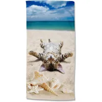 Good Morning Strandtuch Beachcat 75 x 150 cm mehrfarbig