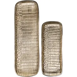 Beliani Dekotablett 2er Set BRANTAS Metall Gold