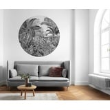 KOMAR Fototapete Wild Woods schwarz weiß) - 125x125 cm