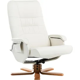 Beliani Massagesessel RELAXPRO Kunstleder 68 x 98 x 68 cm Cremeweiß mit Fußstütze und Heizfunktion