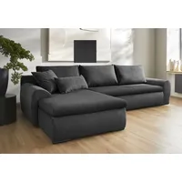 Home Affaire Ecksofa HOME AFFAIRE "Win L-Form, B: 285 cm - OTTO. Verlässliche Qualität.", schwarz-weiß (schwarz, weiß, schwarz), B:285cm H:85cm T:176cm, 100% Polyester, Sofas, Ecksofa, mit 2 Zierkissen, optional Bettfunktion & Bettkasten, Topseller