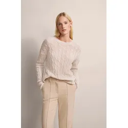 Rundhalspullover, mit Zopfmuster, Gr. XXL, beige, , 89579268-XXL