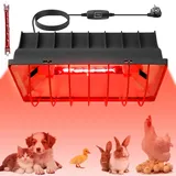 Aicharynic 1.8 Meter Wärmelampe, Wärmestrahler mit EU-Stecker, Rotlichtlampe Wärme Lampe Mit Schalter, Wärmelampe Tiere, Heizlampe Hühnerstall, Infrarot Lampe für Küken, Ferkel, Welpen usw (175 Watt)