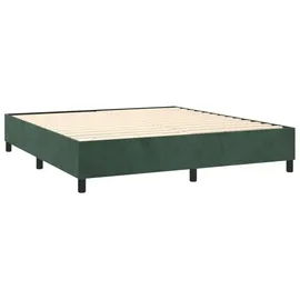 vidaXL Boxspringbett 200 x 200 cm dunkelgrün
