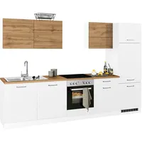 kochstation Küchenzeile »KS-Kehl«, ohne E-Geräte, Breite 300 cm, für Kühlschrank, weiß