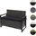 MCW MCW-F39 2er Sitzbank 120 x 60 x 85 cm Grau