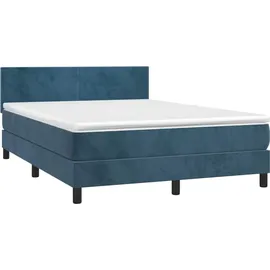 vidaXL Boxspringbett 140 x 200 cm Dunkelblau