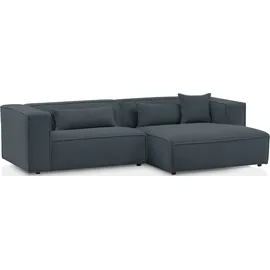 LeGer Home by Lena Gercke Ecksofa »PIARA mit Kedernaht, Cord, Leinenoptik o. Strukturstoff, Couch, L-Form« wahlweise Ottomane rechts/links, schwarze Füße, bequemer Sitzkomfort