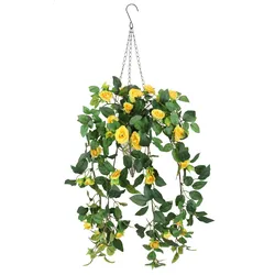 Kunstpflanze I.GE.A. "Künstlicher Rosenbusch im Korb", gelb, B:30cm H:80cm L:26cm, Polyester, Kunstpflanzen, Rosen Deko Kunstblumen Seidenblumen Blumen Blumengirlande Rosenranke
