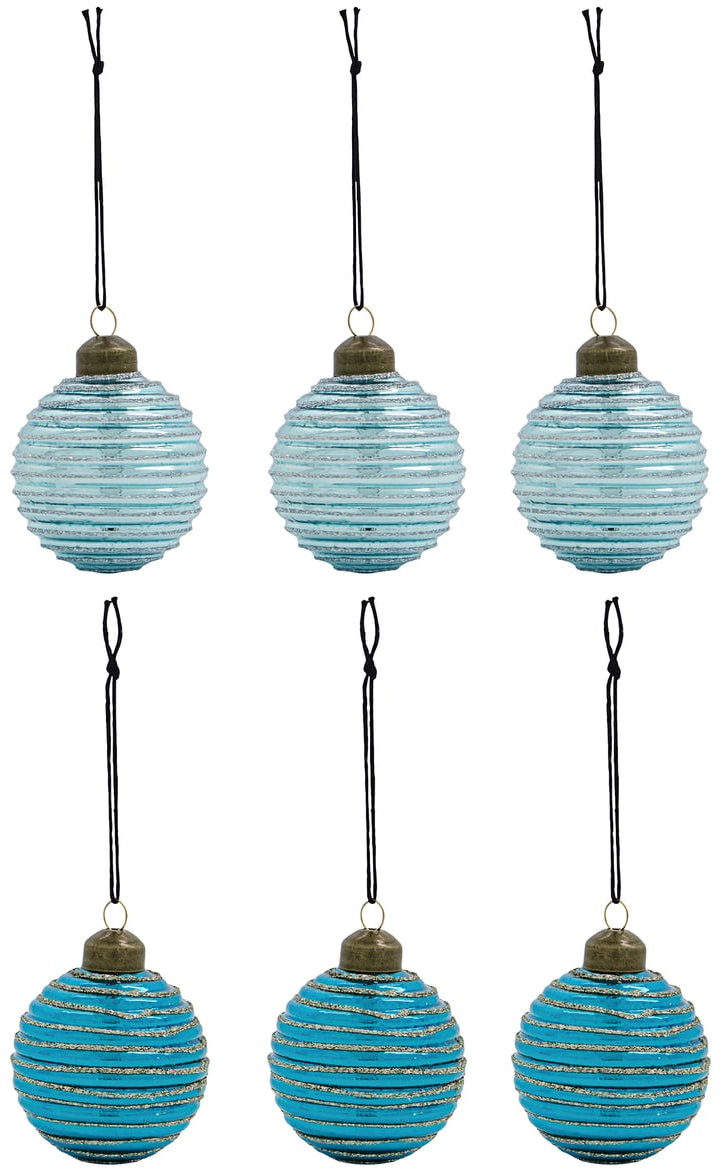 House Doctor - Lolli Christbaumkugel, Ø 6 cm, blau (6er-Set)