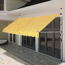 Detex Klemmmarkise Markise für Sonnenschutz 350cm in gelb-weiß