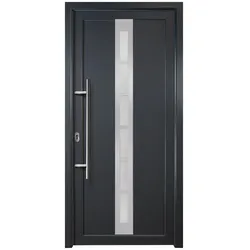 Meeth Aluminium-Haustür »Signum Alu«, satiniertes Glas, titan, nach Innen öffnend - grau